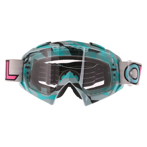Oneal B-10 Goggle Stream Grey Teal Clear