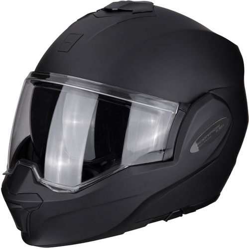 Scorpion Exo-Tech Matt Black Flip Front Motorcycle Helmet Front Left                                                                                                                                                                                           