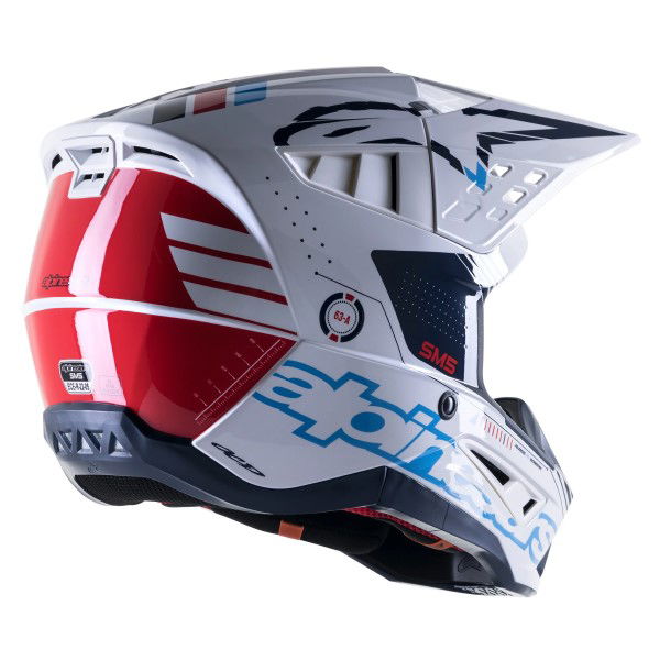 Alpinestars S-M5 Action Helmet White Cyan Dark Blue Glossy