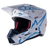 Alpinestars S-M5 Action Helmet White Cyan Dark Blue Glossy