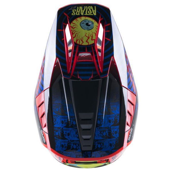 Alpinestars S-M5 Solar Flare Helmet Black Blue Red Fluo Glossy