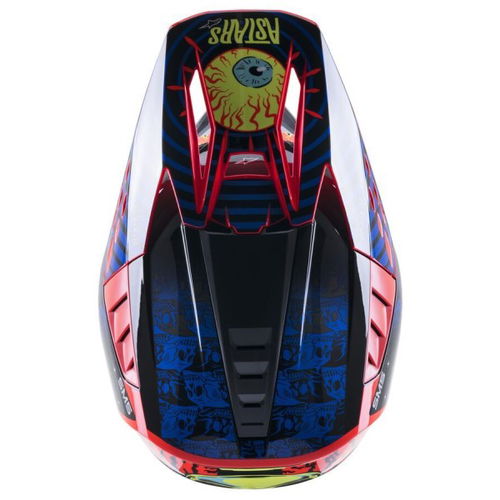Alpinestars S-M5 Solar Flare Helmet Black Blue Red Fluo Glossy
