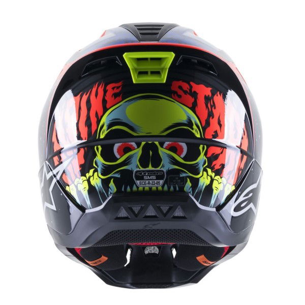 Alpinestars S-M5 Solar Flare Helmet Black Blue Red Fluo Glossy