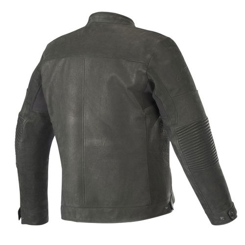 Alpinestars Warhorse Black Leather Motorcycle Jacket Back                                                                                                                                                                                                      