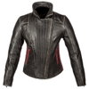 Spada Baroque Ladies Black Leather Motorcycle Jacket Front                                                                                                                                                                                                     