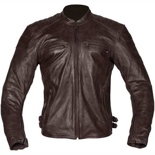 Spada Hedonista Brown Leather Motorcycle Jacket Front                                                                                                                                                                                                          