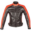 Spada Turismo Ladies Black Red Leather Motorcycle Jacket Front                                                                                                                                                                                                 