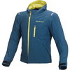 Macna Refugee Blue Waterproof Textile Motorcycle Jacket Front                                                                                                                                                                                                  