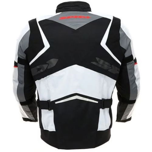 Spidi X-Tour H2Out Black Grey Red Waterproof Motorbike Jacket Back                                                                                                                                                                                             