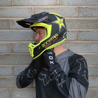 J38 Rockstar Helmet Matt Black Yellow