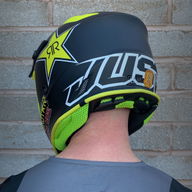 J38 Rockstar Helmet Matt Black Yellow