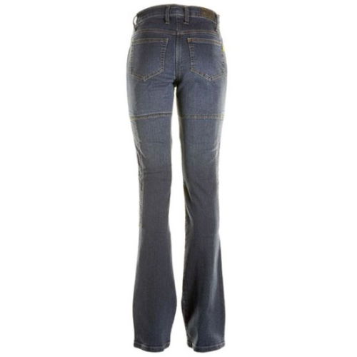 Draggin Skins Black Ladies Denim Motorcycle Jeans Rear                                                                                                                                                                                                         