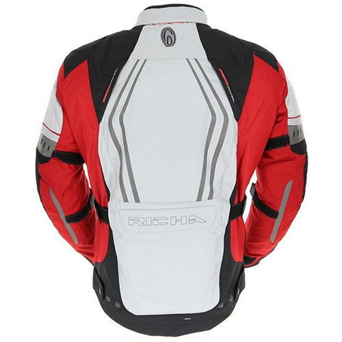 Richa Infinity Grey Red Black Textile Motorcycle Jacket Back                                                                                                                                                                                                   