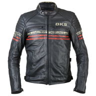 Retro Leather GBR Jacket Black Red Beige