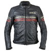 BKS Retro Leather Jacket Black Red Beige
