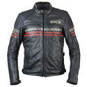 Retro Leather GBR Jacket Black Red Beige