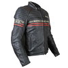 BKS Retro Leather Jacket Black Red Beige