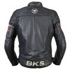 BKS Retro Leather Jacket Black Red Beige
