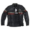 BKS Retro Leather Jacket Black Red Beige