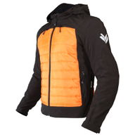 Puffer Hoodie Mens Black Orange