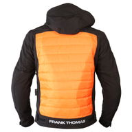 Puffer Hoodie Mens Black Orange