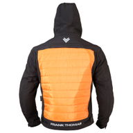 Puffer Hoodie Mens Black Orange