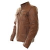 BKS Brandy Mens Brown Leather Motorcycle Jacket Side                                                                                                                                                                                                           