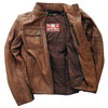 BKS Brandy Mens Brown Leather Motorcycle Jacket Inside                                                                                                                                                                                                         