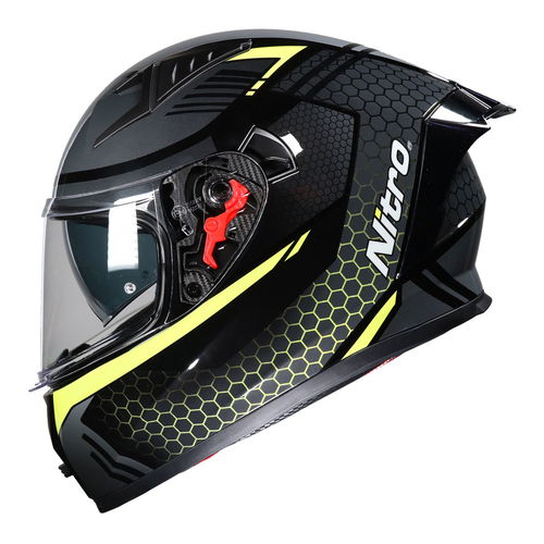 Nitro N501 Apex Analog DVS Helmet Black Gun Metal Safety Yellow