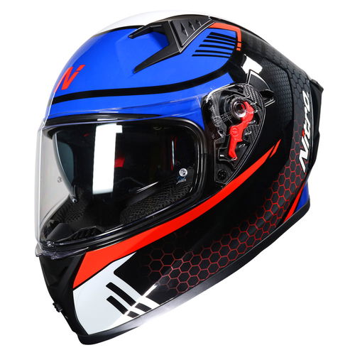 Nitro N501 Apex Analog DVS Helmet Red White Blue Black