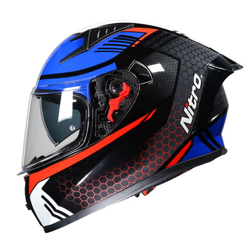 Nitro N501 Apex Analog DVS Helmet Red White Blue Black
