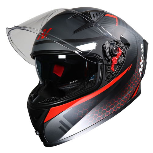 Nitro N501 Apex Analog DVS Helmet Satin Black Gun Metal Red