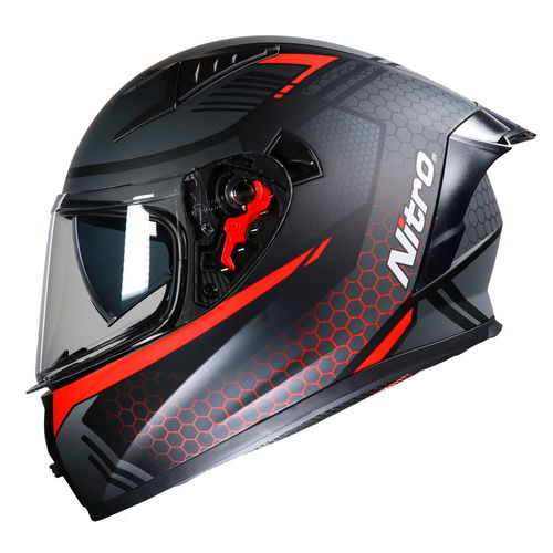 Nitro N501 Apex Analog DVS Helmet Satin Black Gun Metal Red