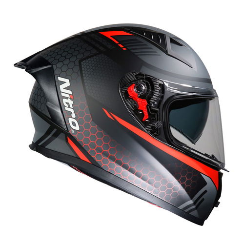 Nitro N501 Apex Analog DVS Helmet Satin Black Gun Metal Red