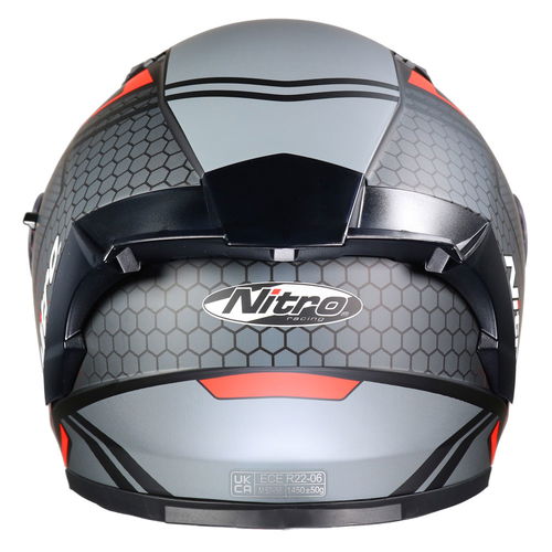 Nitro N501 Apex Analog DVS Helmet Satin Black Gun Metal Red