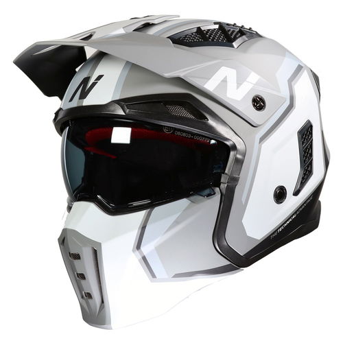 Nitro NZ302 Fighter Helmet Satin Black Grey Gun