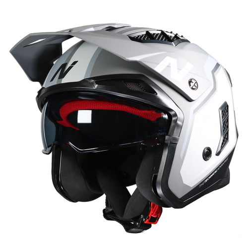 Nitro NZ302 Fighter Helmet Satin Black Grey Gun
