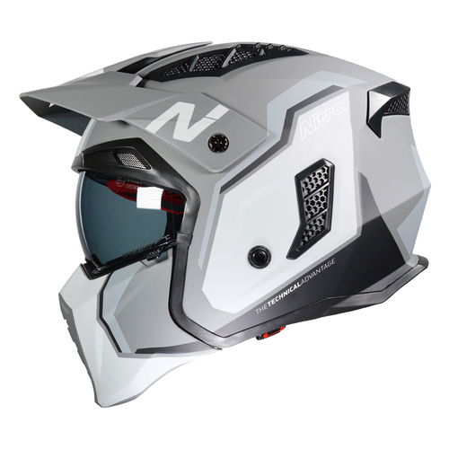 Nitro NZ302 Fighter Helmet Satin Black Grey Gun