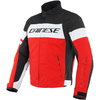 Dainese Saetta D-Dry White Red Textile Motorcycle Jacket Front                                                                                                                                                                                                 