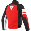 Dainese Saetta D-Dry White Red Textile Motorcycle Jacket Back                                                                                                                                                                                                  