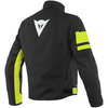 Dainese Saetta D-Dry Black Yellow Waterproof Textile Motorcycle Jacket Back                                                                                                                                                                                    