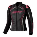 S1 CE Ladies Leather Jacket Black Neon Pink