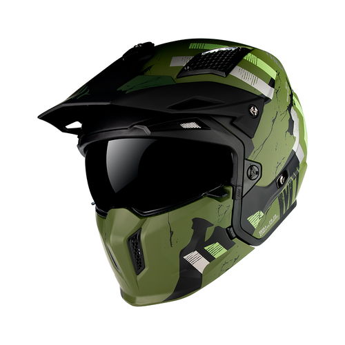 MT Streetfighter Skull Helmet A16 Matt Green