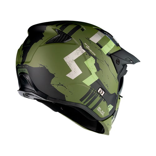 MT Streetfighter Skull Helmet A16 Matt Green