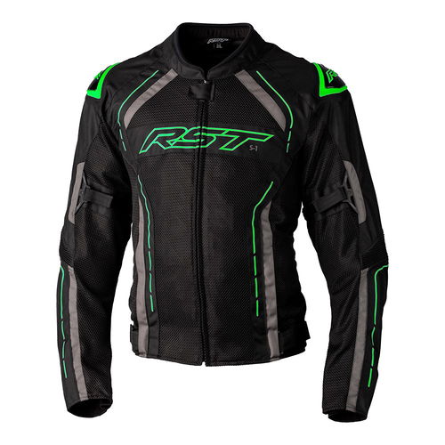 RST S1 Mesh CE Mens Jacket Black Neon Green