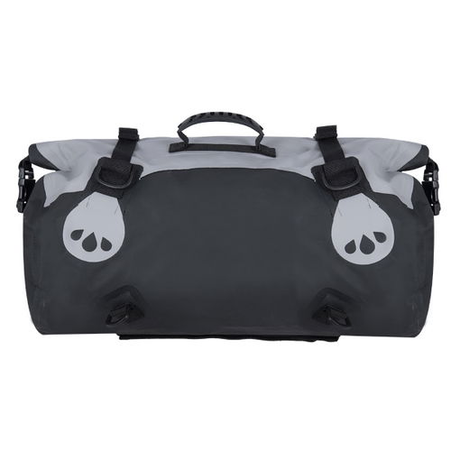 Oxford Products Aqua T-50 Grey Black Waterproof Motorcycle Roll Bag Back                                                                                                                                                                                       