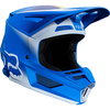 Fox V2 Vlar Blue Motocross Helmet Front Right                                                                                                                                                                                                                  