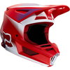 Fox V2 Vlar Flame Red Motocross Helmet Front Right                                                                                                                                                                                                             