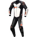 GP Force Chaser Leather Suit Black White Red Fluo