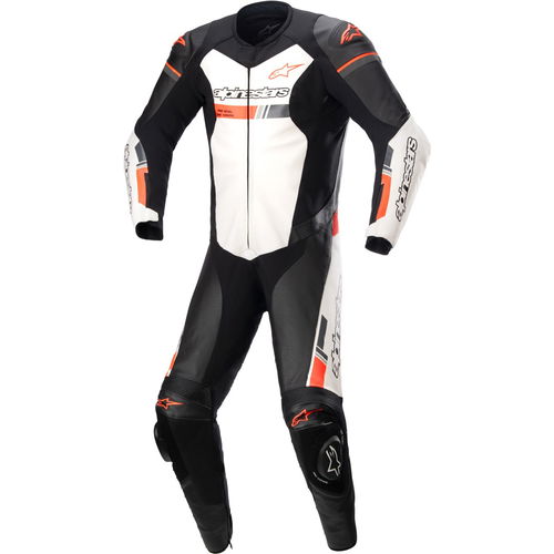 Alpinestars GP Force Chaser Leather Suit Black White Red Fluo